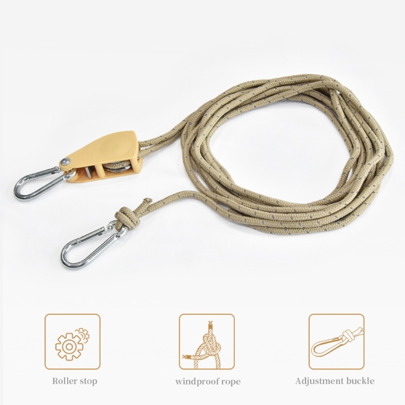 Ròng Rọc Có Thể Điều Chỉnh Dây Thừng Treo Bánh Cóc Cho w / Carabi