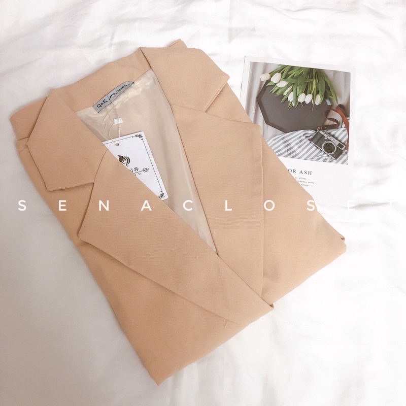 Áo Blazer Màu Be style Ulzzang Hàn quốc (Ảnh thật/ Video)
