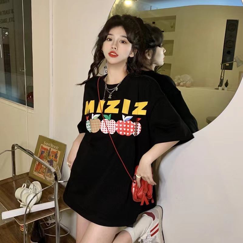 NRVP Áo Thun Cotton Tay Ngắn Cổ Tròn Màu Trơn Thời Trang Dành Cho Nữ