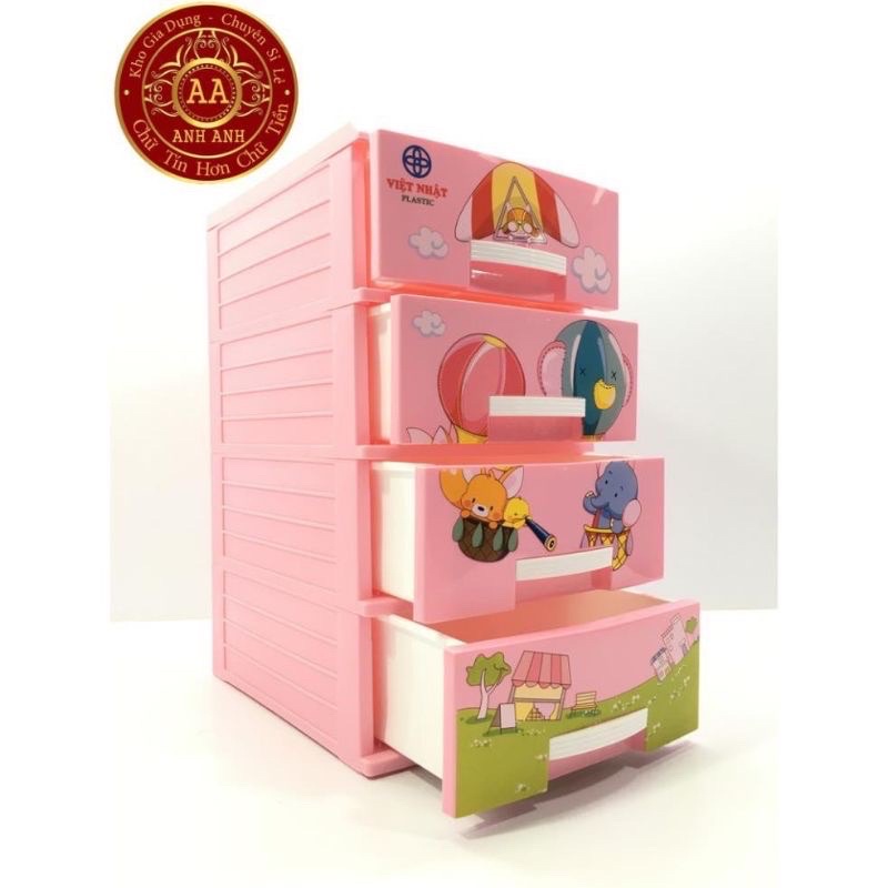 Tủ nhựa mini để bàn, đựng đồ cá nhân 3,4 tầng