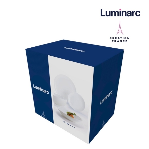 [Mã BMBAU50 giảm 7% đơn 99K] Bộ 6 Đĩa Sâu Thuỷ Tinh Cường Lực Luminarc Diwali Trắng 20cm- LUDIN3605