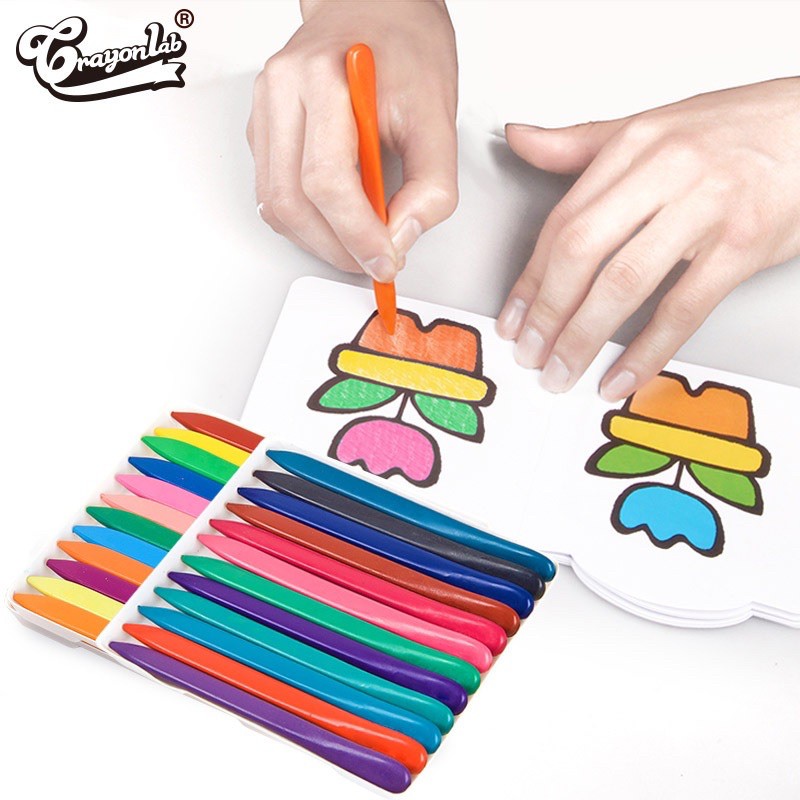Bộ 24 bút sáp màu hữu cơ an toàn cho bé - Bộ bút màu 24 chiếc cho bé tập vẽ trên giấy ( không phai màu trên qần áo, tay)