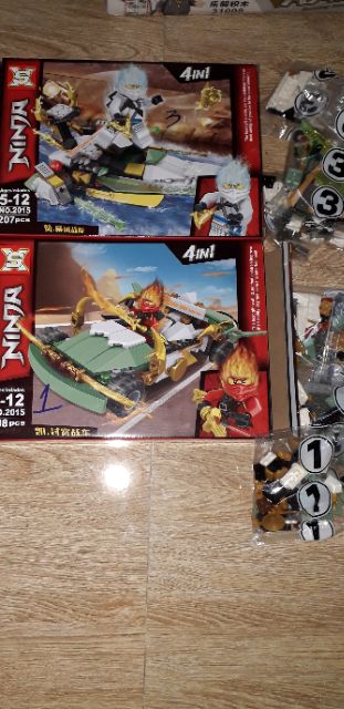 Lắp ráp 1 hộp LegoNinja 2015 có trên 210 chi tiết bằng nhựa ABS rất đẹp