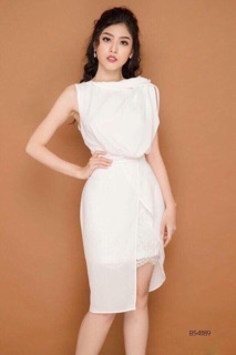 Đầm xoắn phối ren