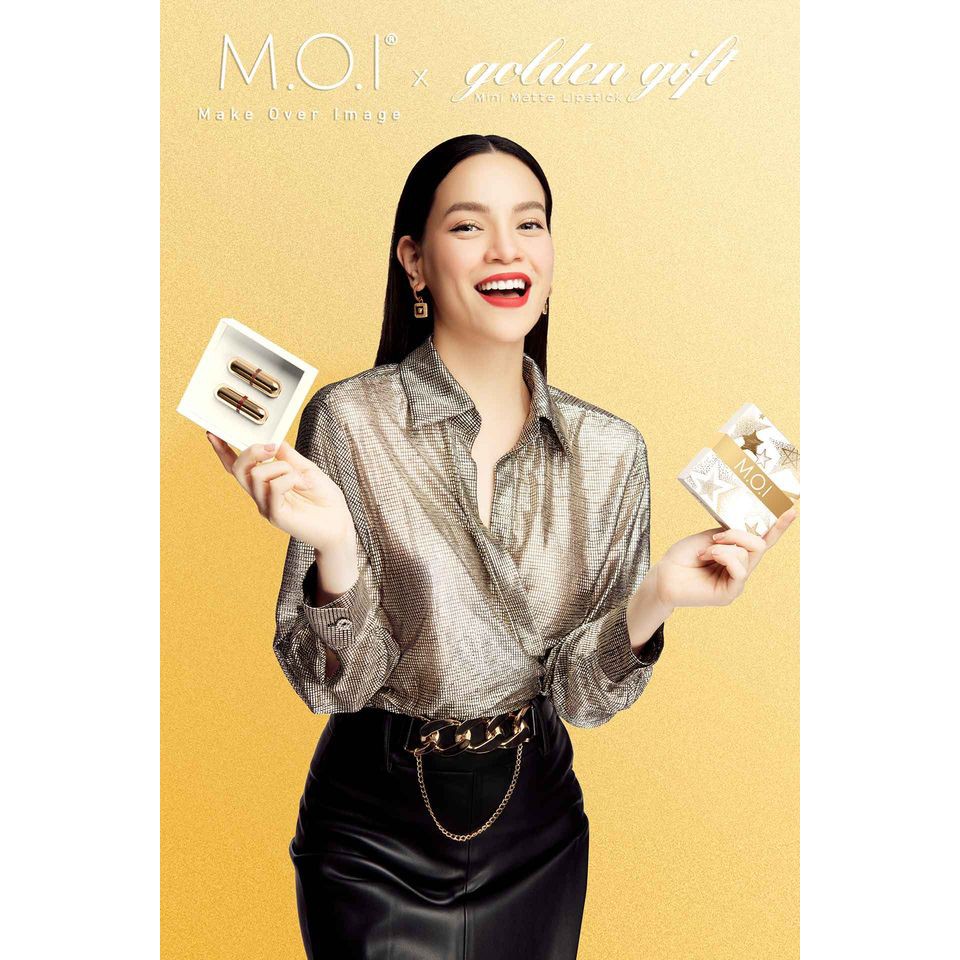 Son Thỏi Mini - Set 2 Thỏi Love M.O.I Hồ Ngọc Hà - Golden Gift