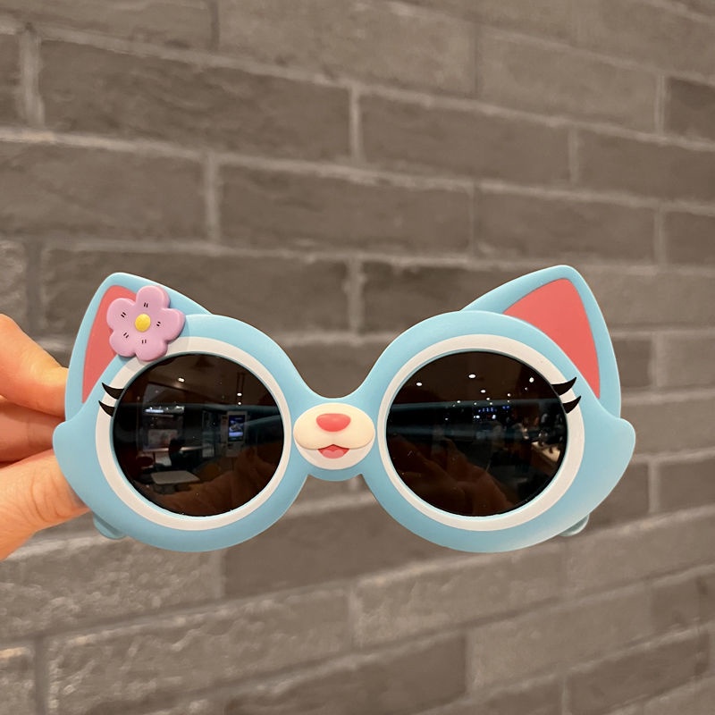 Kính Chống Nắng / Tia UV Bằng Silicon Họa Tiết Hoạt Hình Dễ Thương Cho Bé