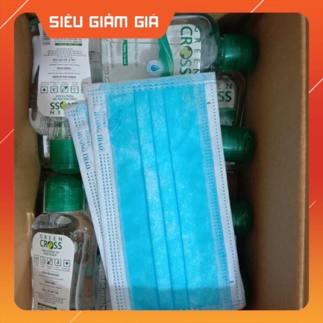Nước rửa tay khô GREEN CROSS trà xanh tặng 1 khẩu trang Danasa 4lớp.