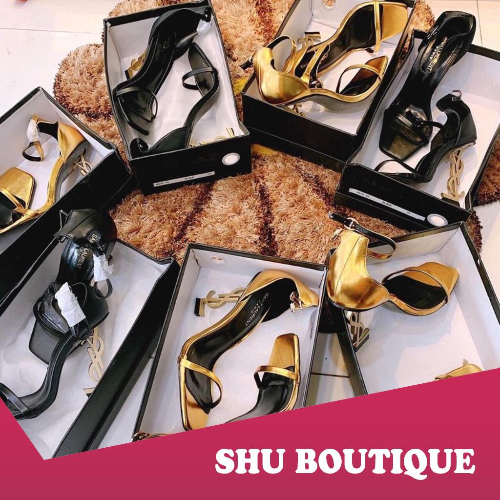 Sandal dây mảnh gót YSL