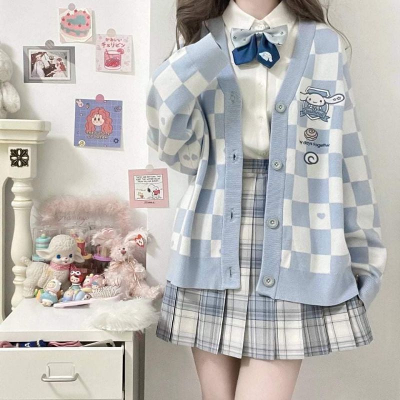 [ORDER TAOBAO](sẵn)(ảnh thật) Áo khoác len Cardigan hoạ tiết Cinnamoroll (7 mẫu)🐰