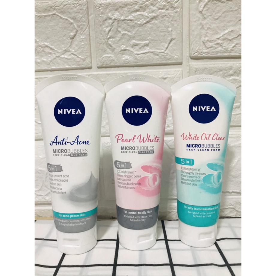 Sữa Rửa Mặt Sáng Da Sạch Nhờn Giảm Mụn NIVEA 100g