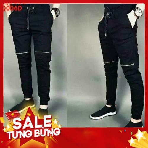 Quần jogger kaki khóa zip gối Nam nữ JK2 - Hàng nhập khẩu