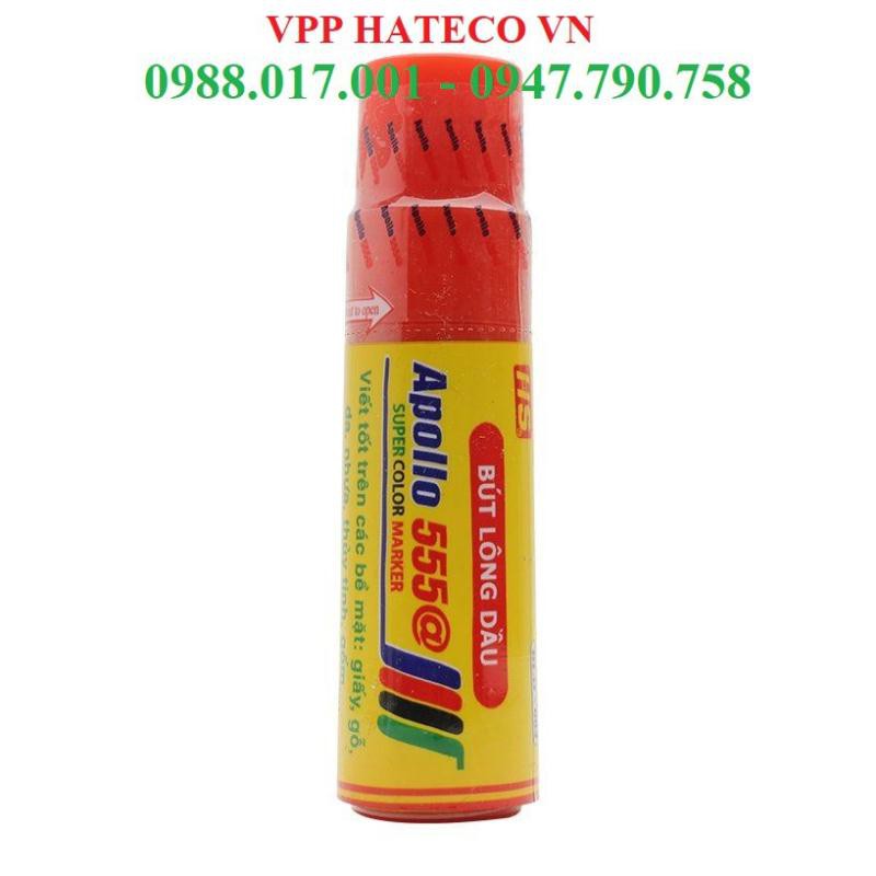 BÚT LÔNG DẦU APOLLO 555 - BÚT DẠ DẦU KHÔNG XÓA ĐƯỢC XANH/ĐEN/ĐỎ
