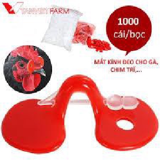 set 100 kính xiên đeo mắt cho gà chống căn mổ