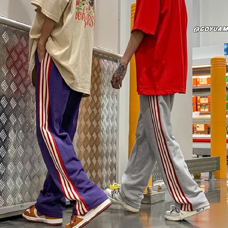 Quần Dài Dáng Suông Rộng Viền Sọc Bên Hông Thoải Mái Thời Trang Cho Nam size M-3XL