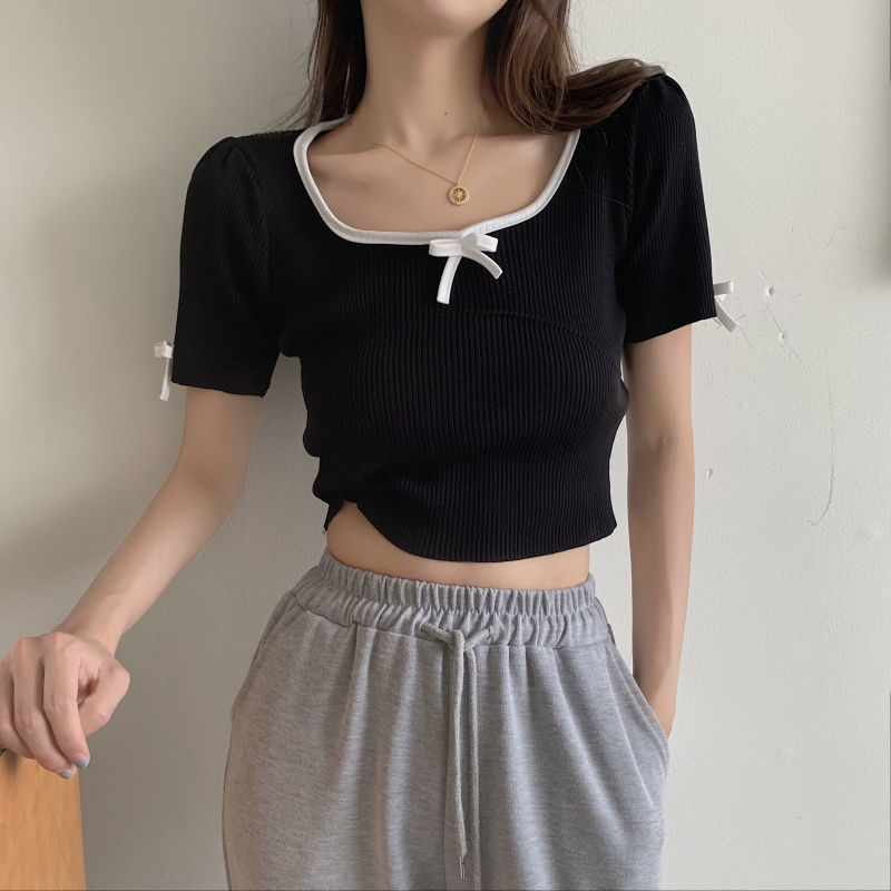 Áo thun tay ngắn cổ tròn năng động đáng yêu cho nữ