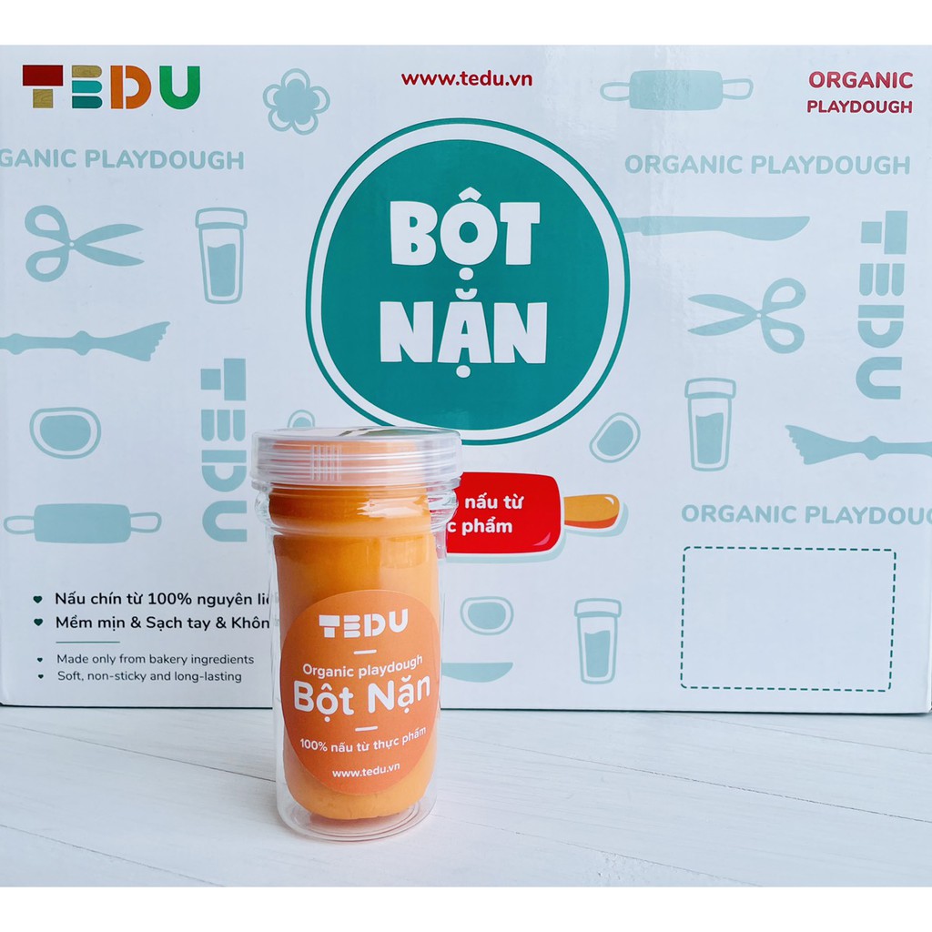 Bột nặn đất nặn an toàn Tedu hủ 140gram - Màu cam