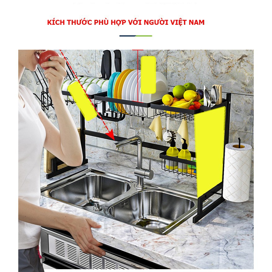 Kệ đựng chén bát đĩa đa năng, bằng inox cao cấp (đủ kích thước)