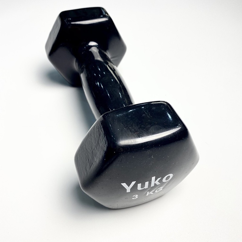 Tạ đơn tạ tay gang 3kg bọc cao su tập gym yoga chống trơn trượt, xước vỡ sàn