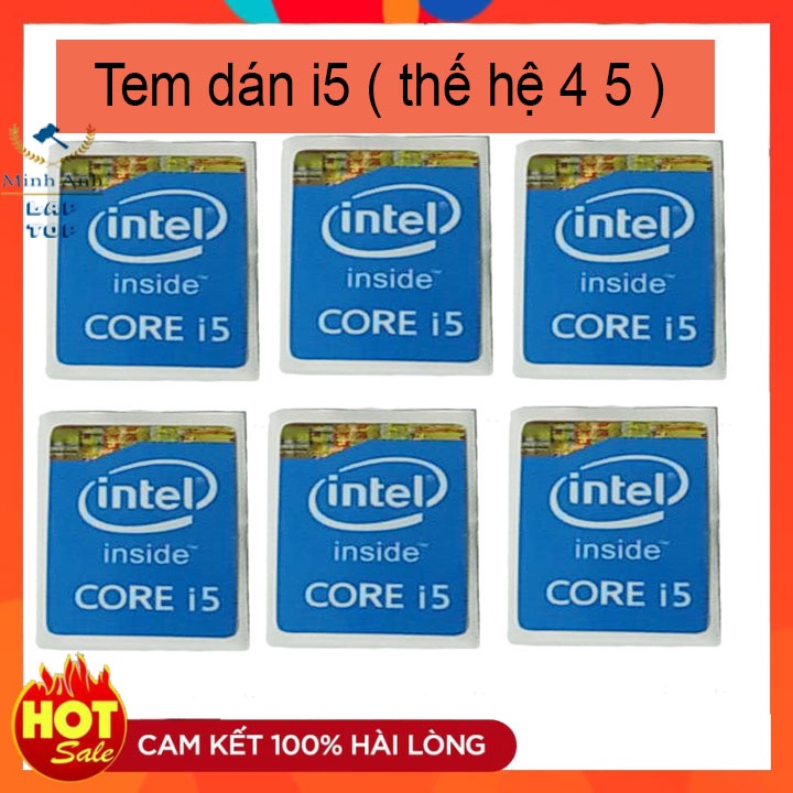 tem dán laptop core i5 gen 4 5 ( thế hệ 4 5 ) màu xanh