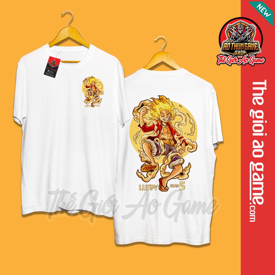 Áo one piece luffy gear 5 nika nam nữ Áo phông one piece luffy gear 5 nika trắng đen form rộng unisex cotton co giãn tho
