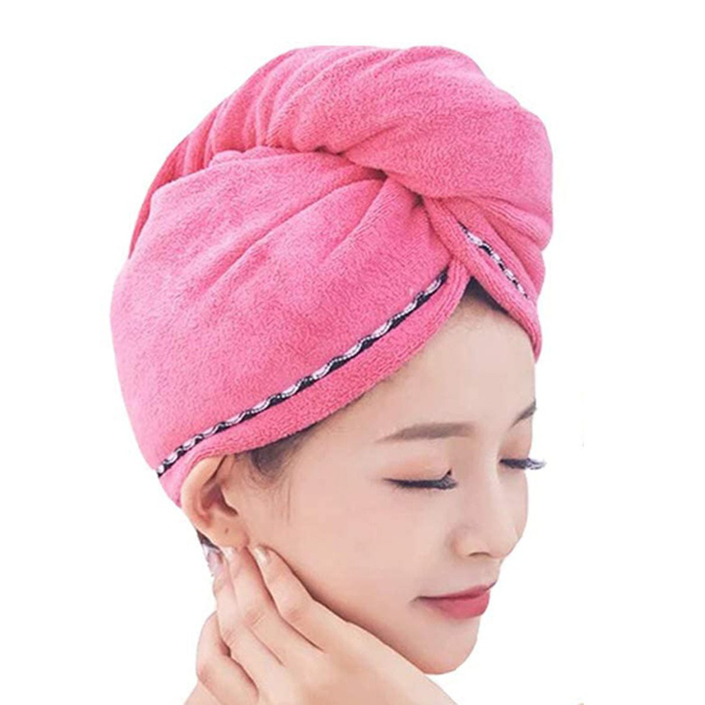 Hair Drying Cap Microfiber Quick-drying Water Absorbent Triangle Shower Cap Lace Long Hat Hair Drying Cap