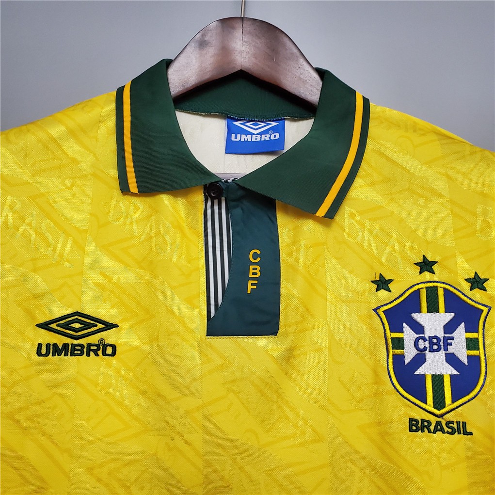 Áo Bóng Đá Đội Tuyển Brazil 91-93 Phong Cách Retro