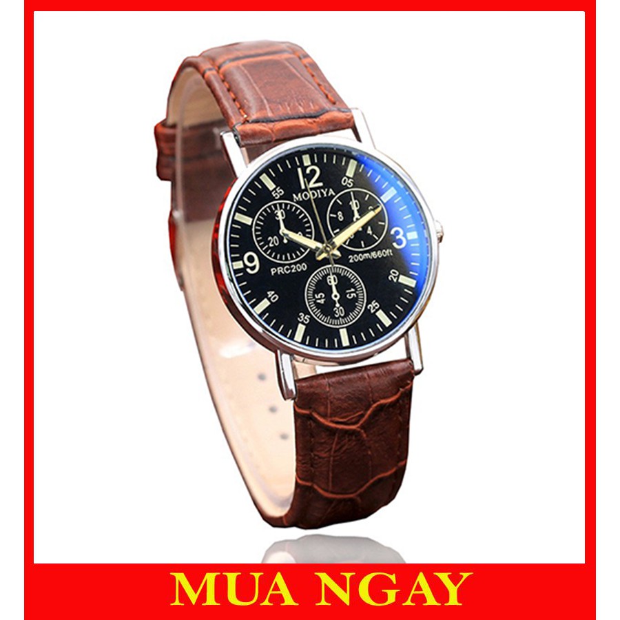 Đồng hồ nam dây da thời trang phong cách Hàn Quốc cực Hot Modiya DH97