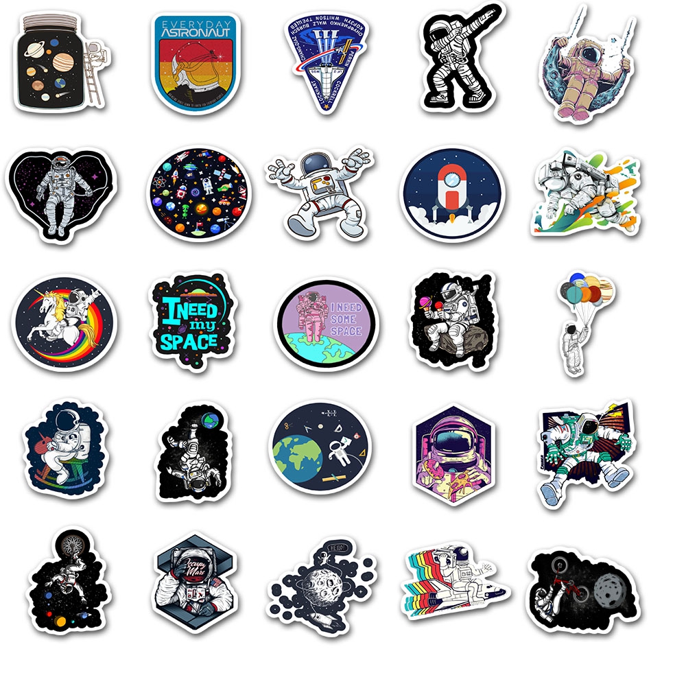 Bộ 50 miếng dán trang trí in họa tiết người ngoài hành tinh độc đáo | BigBuy360 - bigbuy360.vn