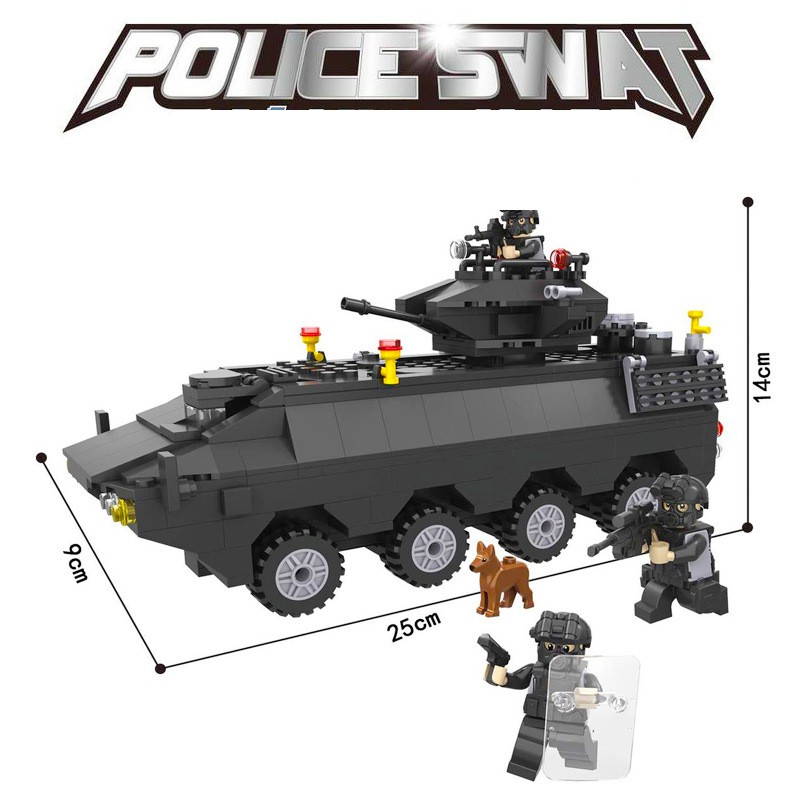 Đồ chơi Lego lắp ráp Xe Cảnh sát đặc nhiệm - Hsanhe Police S.W.A.T - Đồ chơi trí tuệ - Xếp hình thông minh