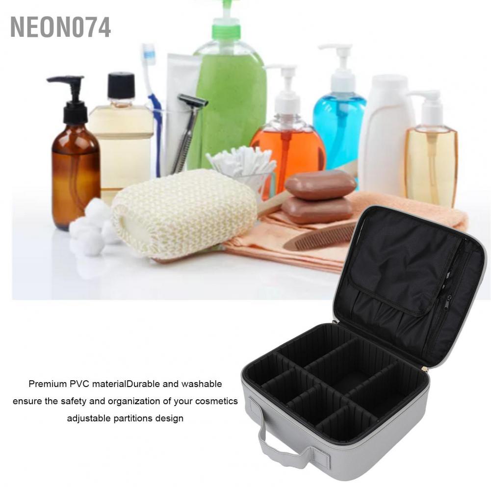 Neon074 Toiletry Bag Multifunction Large Capacity Durable Washable Portable Soft Handle Makeup Travel for Jewelry Túi đựng mỹ phẩm