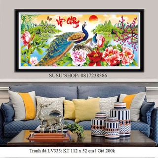 Tranh đính đá thư pháp vợ chồng LV333 (112 x 52 cm)