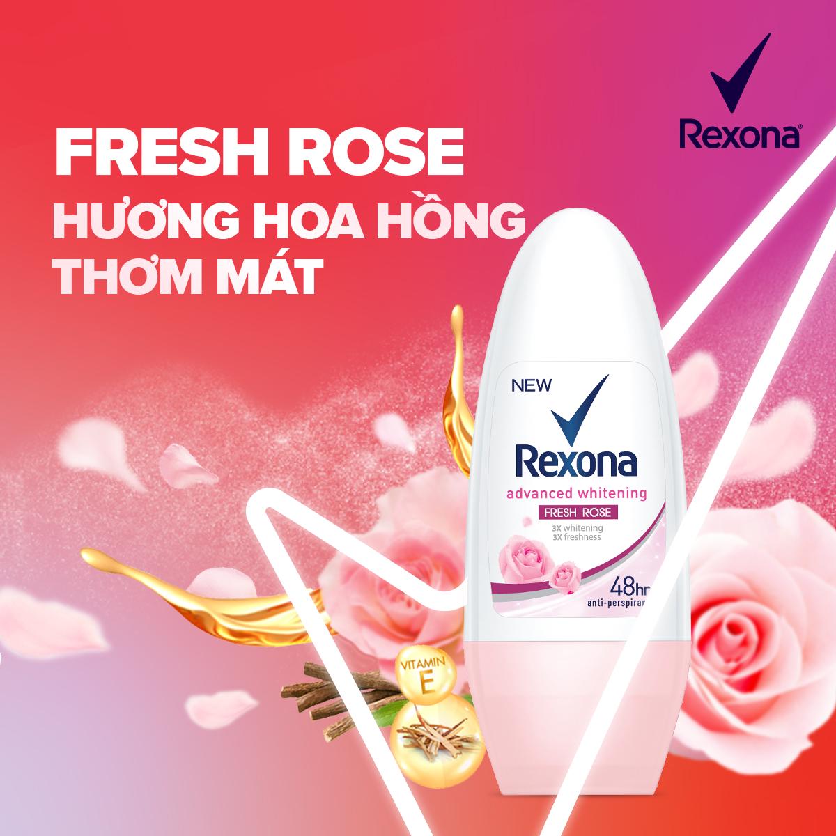 [Mã FMCGMALL - 8% đơn 250K] Lăn khử mùi Rexona dưỡng sáng tự nhiên, khô thoáng tối ưu dành cho nữ, 50ml