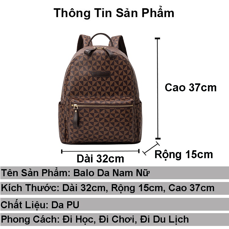Balo da nam nữ đi học RIKY cặp đi học nam nữ đẹp Ba lô thời trang unisex da pu cao cấp chống nước cặp sách đựng laptop