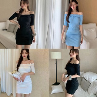Đầm nữ trễ vai màu trơn gợi cảm
