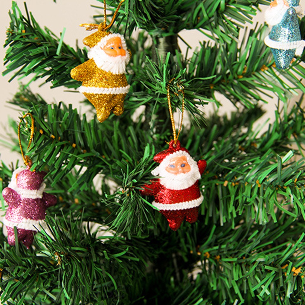 Bộ 6 Đồ Trang Trí Cây Thông Giáng Sinh Hình Ông Già Noel Nhiều Màu Sắc