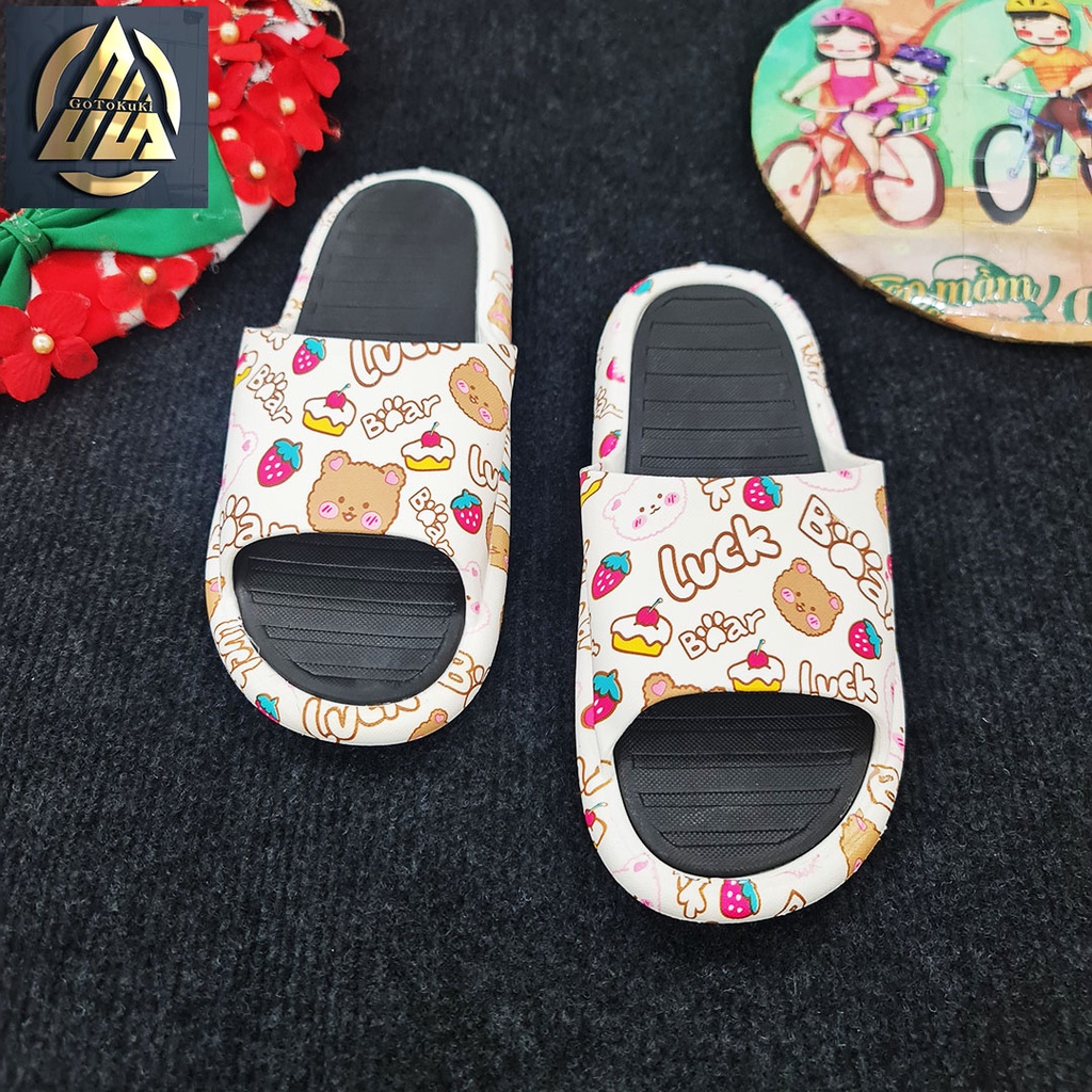 Dép quai ngang nữ xinh thời trang Hàn Quốc 2022 in hình siêu dễ thương cute đáng yêu D7738