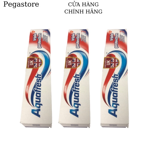 Kem đánh răng AQUAFRESH Triple Protection 100ml (kem đánh răng tẩy trắng răng 3 tác động Đỏ)