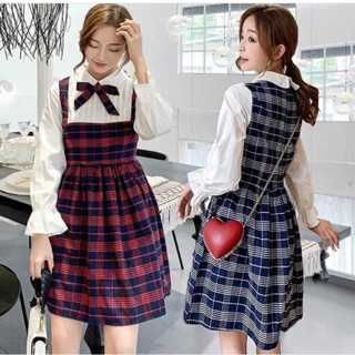 Váy kẻ cổ sơmi bigsize
