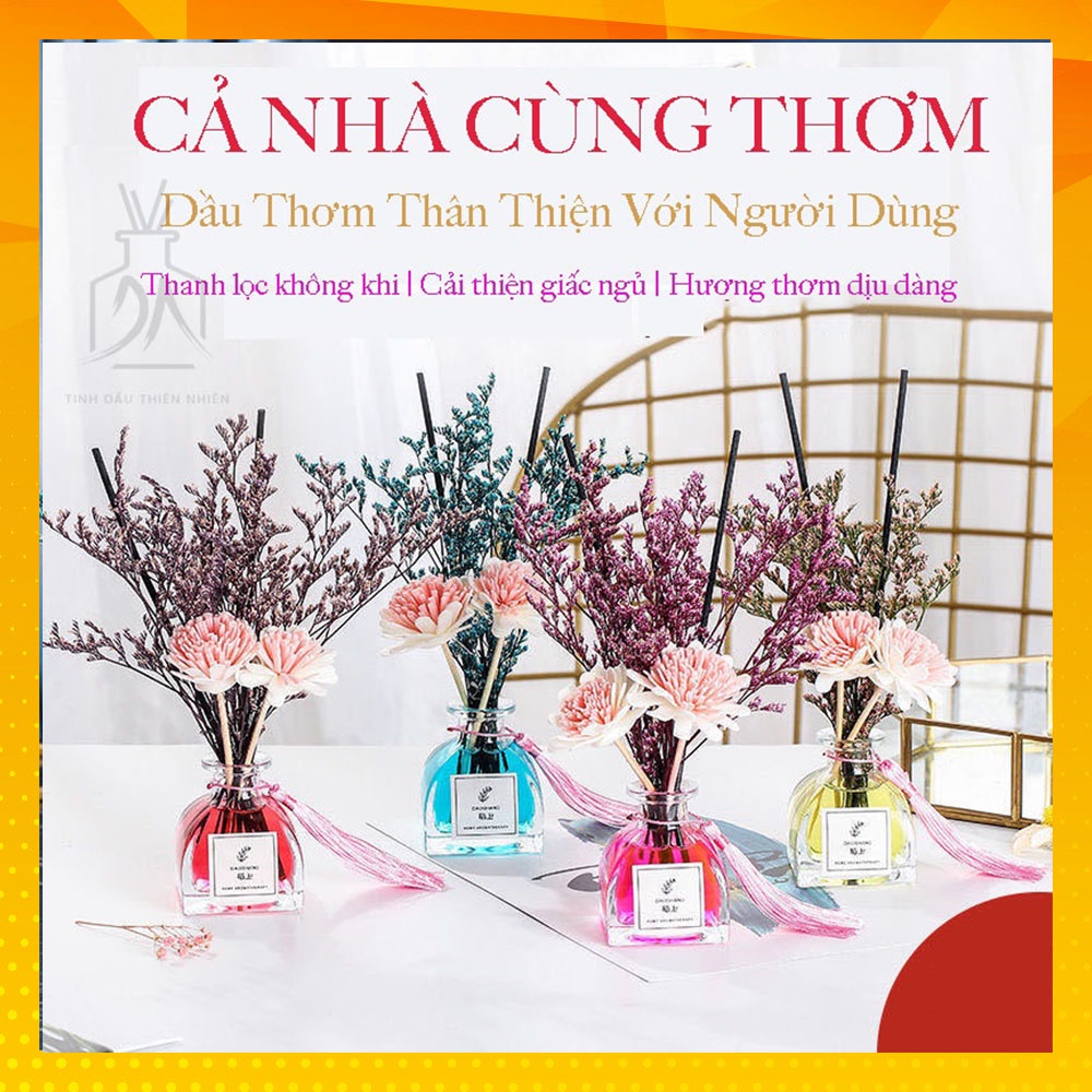 Tinh Dầu Thơm Thiên Nhiên 50ml Để Phòng Que Gỗ Tự Khuếch Tán Thanh Lọc Khử Mùi Không Khí-timidi_decor