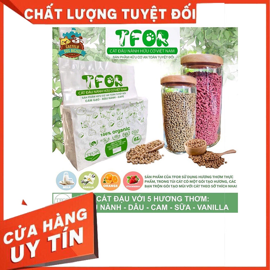 Cát đậu nành TFOR 6L- Cát vệ sinh cho mèo an toàn bảo vệ môi trường xuất xứ Việt Nam