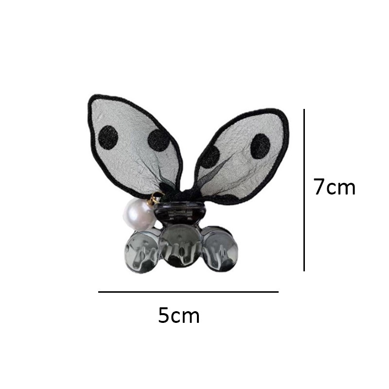 1 Kẹp Tóc Dạng Lưới Màu Đen Đính Ngọc Trai Thanh Lịch Cho Nữ