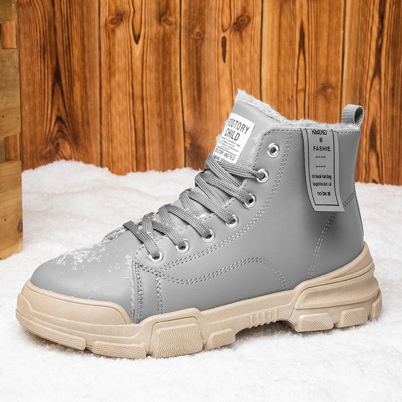 Giày Bốt Da Cổ Cao Lót Cotton Giữ Ấm Thời Trang Mùa Thu Cho Nam 2021 | BigBuy360 - bigbuy360.vn
