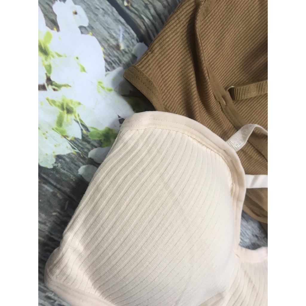 Bra hai dây cúp ôm quả, áo lót, brallete bo tròn cotton dành cho học sinh, Leblur | BigBuy360 - bigbuy360.vn