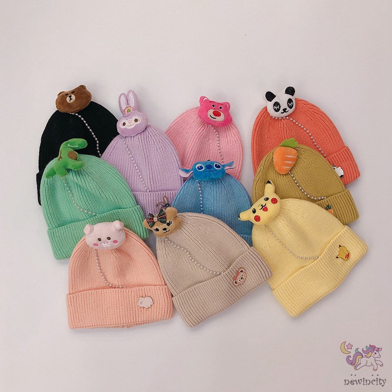 Mũ len họa tiết hoạt hình phong cách Hàn Quốc cho bé