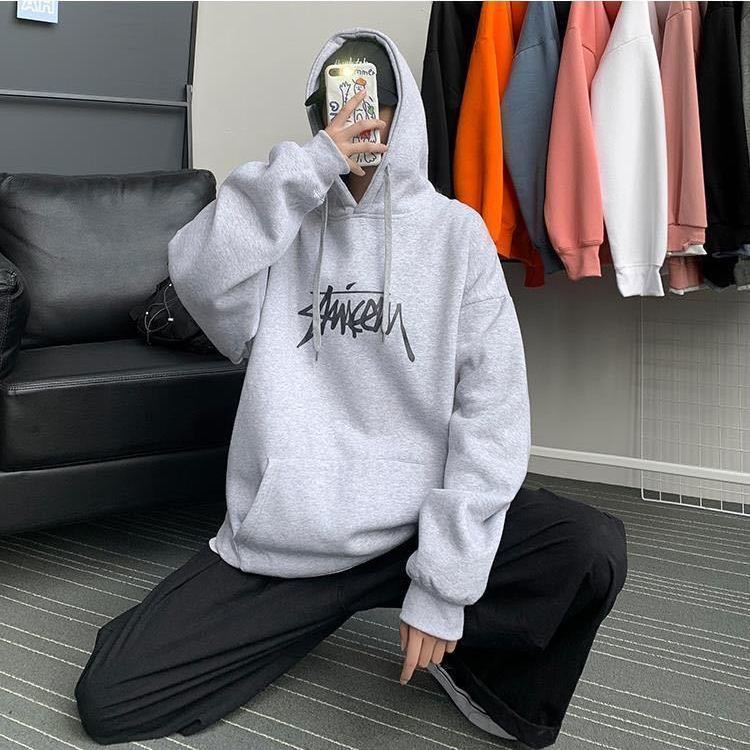 Áo Khoác Hoodie Dáng Rộng Kiểu Hồng Kông Cá Tính Cho Nam Dễ Phối Đồ