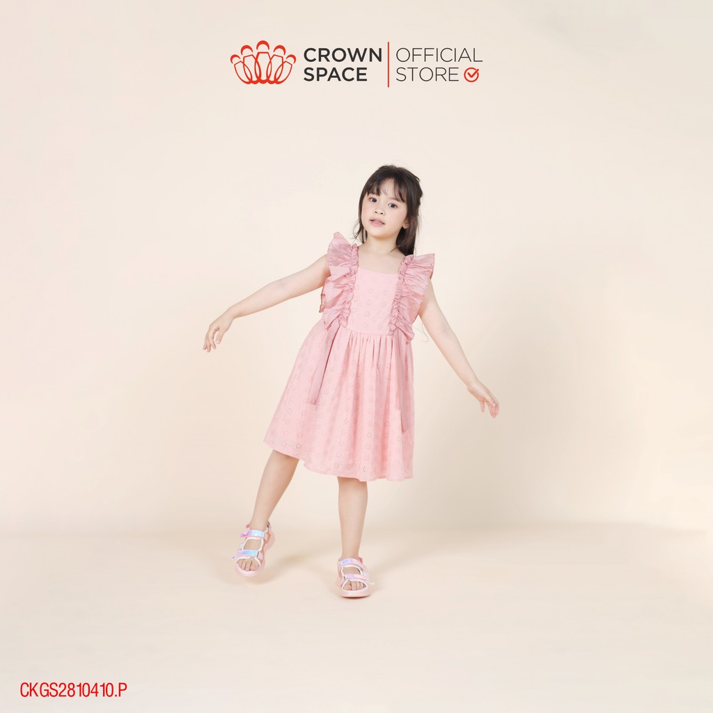 Váy hồng cho bé gái chính hãng Crown Space CKGS2810410.P