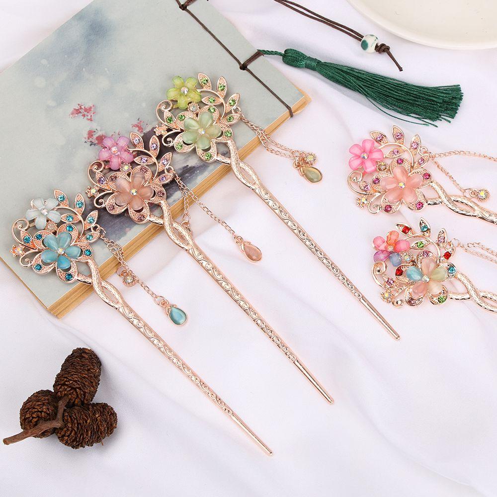 CACTU Lược Cài Tóc Đính Hoa Phong Cách Vintage