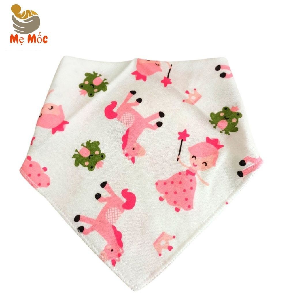 Khăn Yếm Tam Giác Cho Bé Cotton Hữu Cơ Tự Nhiên 100%, Mềm Mại Có Cúc Bấm - Shop Mẹ Mốc ,KY