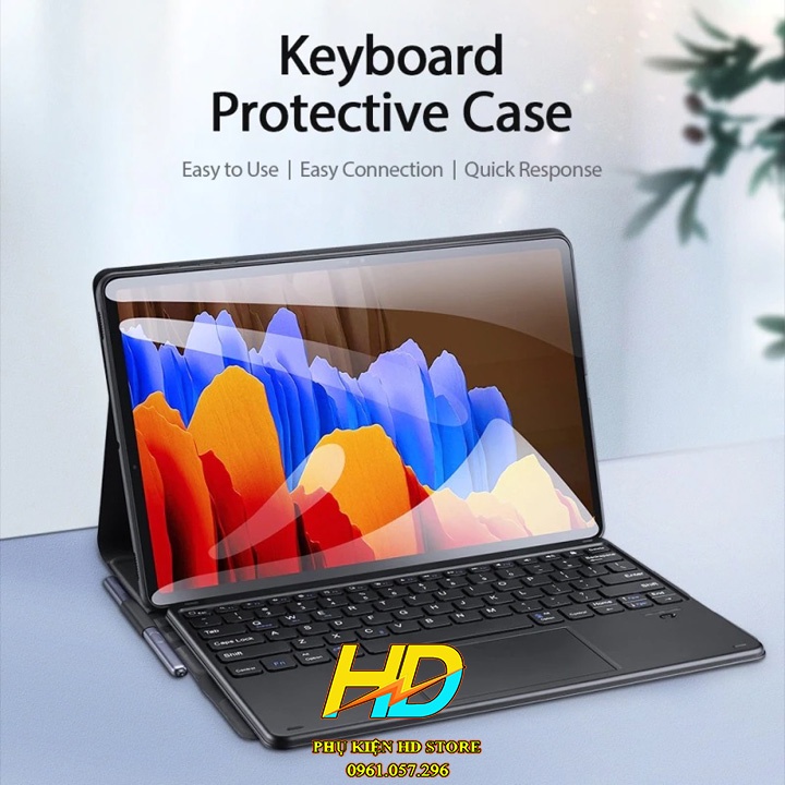 Bao Da Samsung Tab S7 FE, S7/ S7 Plus, S8/S8 Plus, S6 Lite,S6 Lite 2022 Kèm Bàn Phím Có Di Chuột TouchPad Hãng Dux Ducis