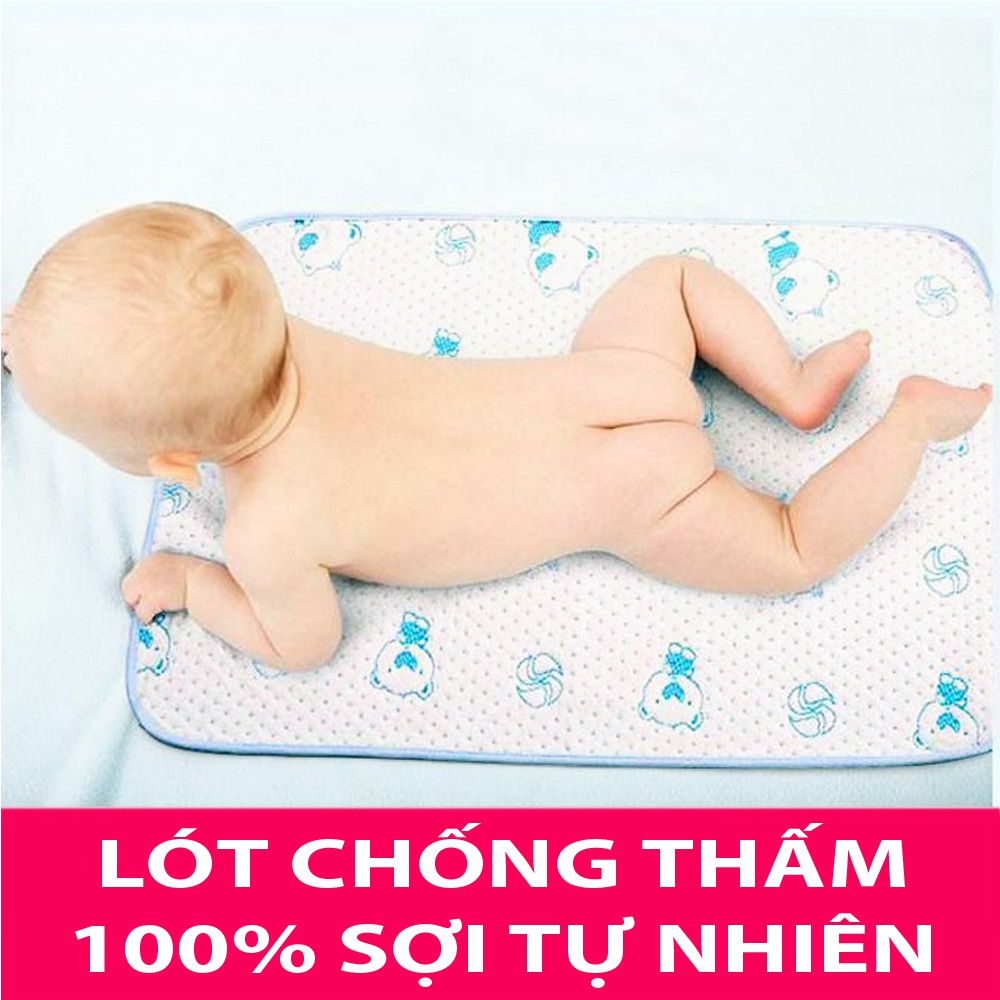 Tấm lót chống thấm xuất nhật loại to 54x68cm cho bé, miếng lót chống thấm, chiếu chống thấm an toàn cho bé sơ sinh